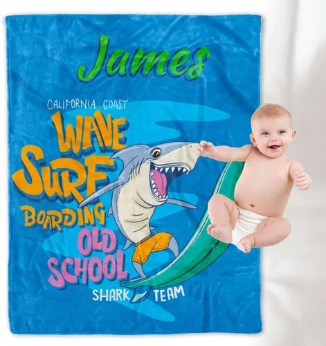 Miniatura 27 de YESCUSTOM Manta de dinosaurio para niños y niñas, manta personalizada de vellón con nombre para decoración de dormitorio de niños, sofá, coches