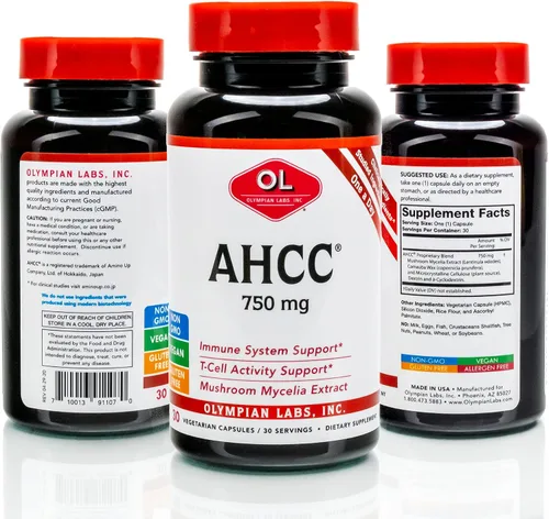 Miniatura 2 de Olympian Labs Suplemento AHCC premium de 750 mg de AHCC por cápsula – Apoya la salud inmunológica, la función hepática y la actividad natural