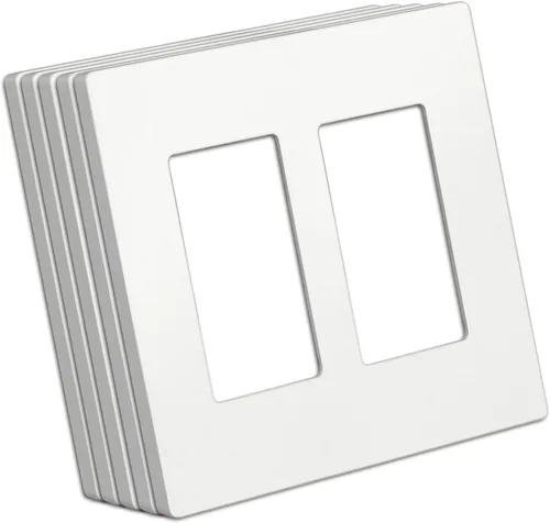 Miniatura 17 de Paquete de 50 placas BESTTEN de pared sin tornillos de 1 banda, USWP4 brillante blanco roto, cubierta de salida de decorador, placa frontal