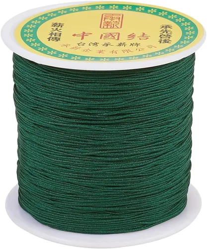 Miniatura 39 de Cordón de nailon trenzado de 150 yardas, cuerda roja de 0.020 in para pulsera, hilo de cuentas de nailon para collar Kumihimo, joyas, borlas