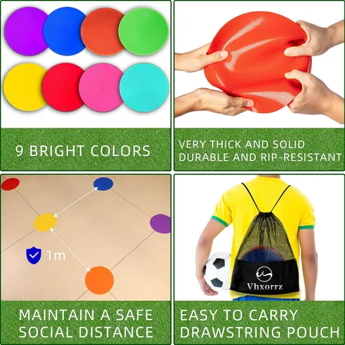 Miniatura 5 de Marcadores de puntos de 9/10 pulgadas, marcadores de goma antideslizantes de agilidad, conos de campo plano para gimnasio/fútbol PE, marcadores