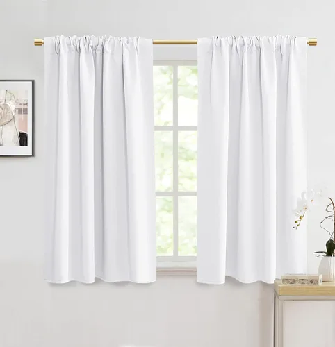 Miniatura 13 de Cortinas opacas de 48 pulgadas de largo, 34 pulgadas de ancho x 48 pulgadas de largo, cortinas opacas cortas con aislamiento térmico para Beige
