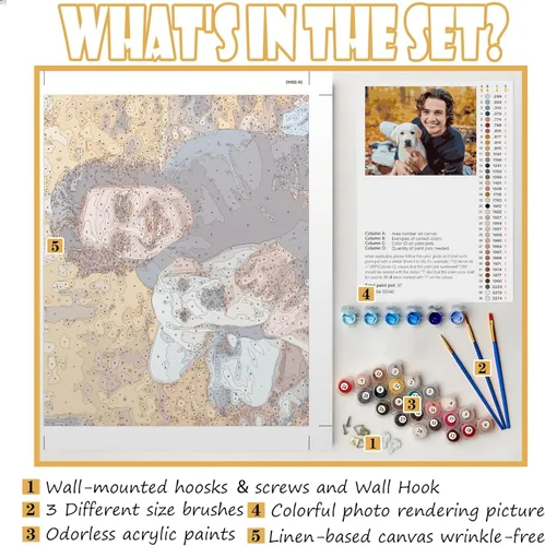 Miniatura 3 de SIYDCF Pintura personalizada por números, personaliza pintura por números para adultos principiantes, kit de pintura acrílica para decoración
