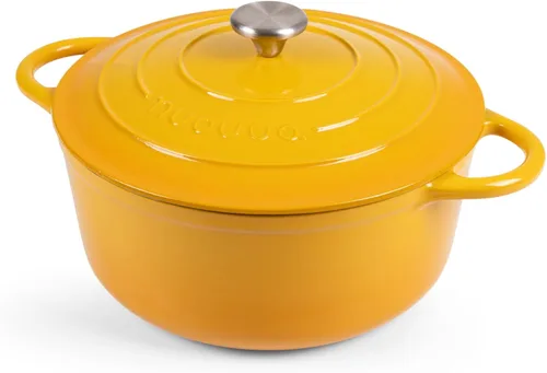 Miniatura 13 de Nuovva Olla Holandesa de Hierro Fundido Esmaltado con Tapa – Cazuela Antiadherente de 6.4 Cuartos – Resistente y Apta para Horno hasta 500°F