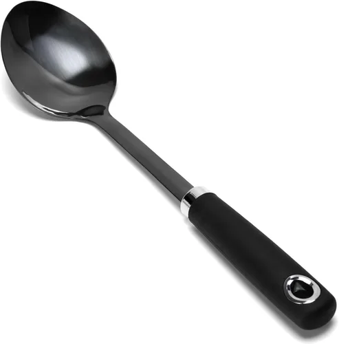Miniatura 14 de Espátula ranurada de acero inoxidable, espátula de metal para sartenes de hierro fundido y acero inoxidable, espátula de cocina de borde fino