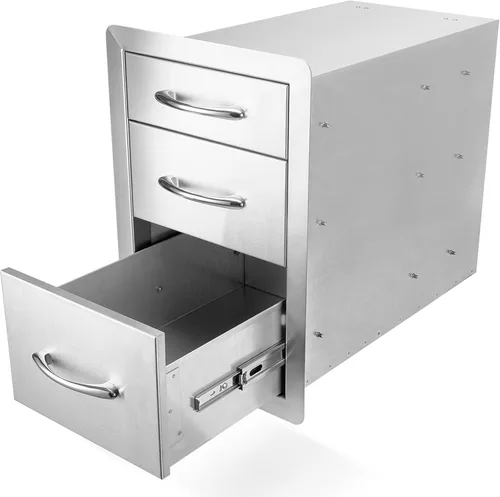 Stanbroil Cajones de cocina para exteriores de acero inoxidable, 15 pulgadas de ancho x 21.5 pulgadas de alto x 23 pulgadas de profundidad, cajón de
