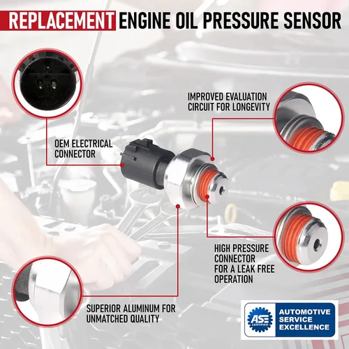 Miniatura 4 de Sensor de presión de aceite del motor – Reemplaza 12673134, 12585328, 926-041 – Compatible con vehículos Chevy, GMC, Buick y Cadillac – Silverado