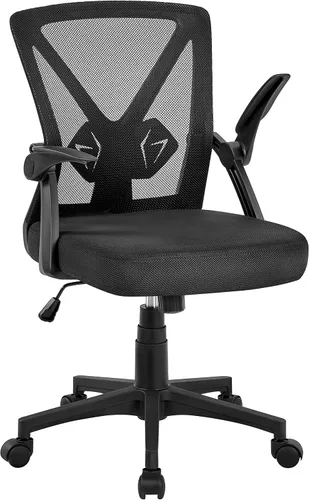 Miniatura 12 de Topeakmart Escritorio giratorio de oficina ergonómico de malla ajustable soporte lumbar para computadora, respaldo medio, reposabrazos