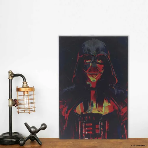 Miniatura 5 de Open Road Brands Disney Star Wars Darth Vader Close-Up - Decoración de pared de madera metálica - Ominous Darth Vader arte de pared para cueva