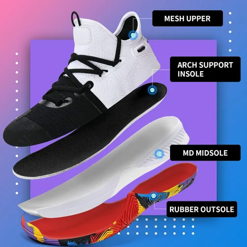 Miniatura 4 de WETIKE - zapatillas de básquetbol antideslizantes para niños y niñas, zapatillas para correr al aire libre (niños pequeñosniños grandes)