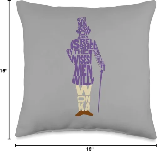 Miniatura 4 de Willy Wonka Chocolate Factory - Cojín de almohada (16.0 x 16.0 in), multicolor