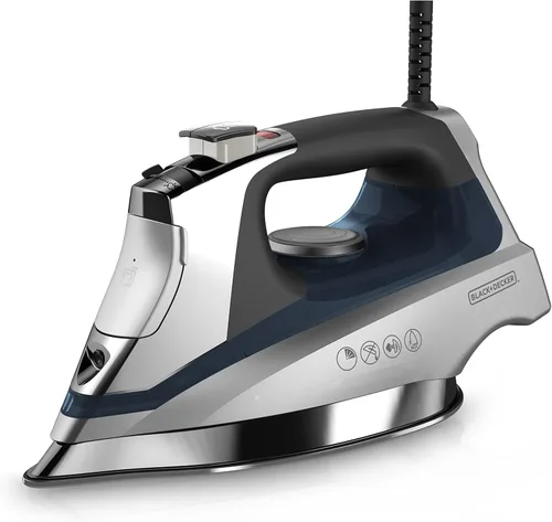 Miniatura 10 de Black+Decker Elite Pro-Series - Plancha de vapor, 6 ajustes, 1700 vatios, color azul marino Azul/dorado