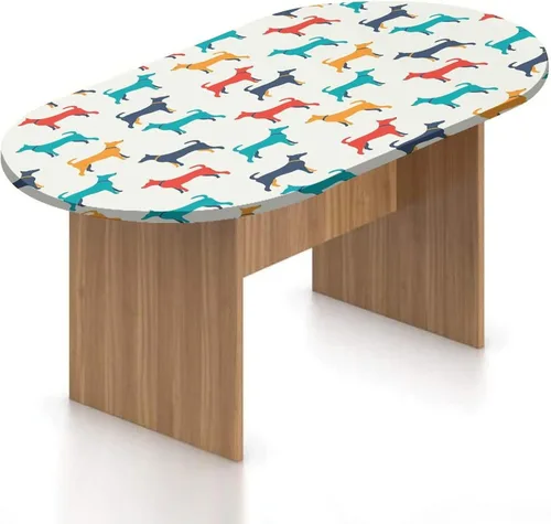 Miniatura 14 de Mantel ajustable ovalado de poliéster con borde elástico, para amantes de los perros, pastor austratliano con estampado de mastín italiano, se