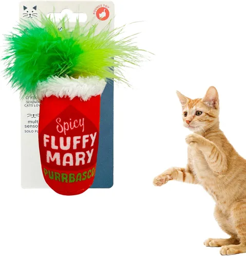 Miniatura 10 de Huxley & Kent Juguete de peluche para gatos, Toto's Pawdka, relleno de hierba gatera fuerte, juguete interactivo de felpa para gatitos y gatos