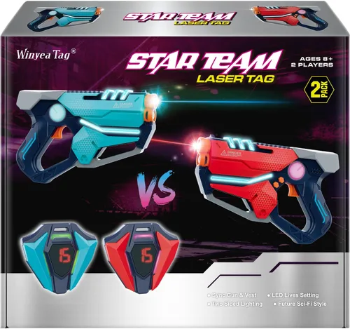 Conjunto de Laser Tag de 2, Juego de Laser Tag con Chalecos de Pantalla de Puntuación LED para Niños, Adolescentes y Adultos, Juguetes de Regalo de