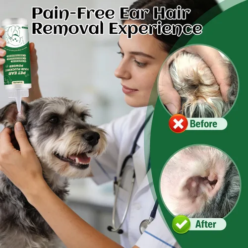 Miniatura 4 de Polvo para Orejas de Perro para la Eliminación del Vello – Polvo para Depilar Orejas para Perros y Gatos – Polvo para Orejas de Aseo para un Mejor