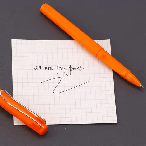 Miniatura 5 de Bolígrafos naranjas, escritura suave de 0.5 punta extra fina, bolígrafo de tinta de gel negro para suministros de oficina y escuela, paquete de 10