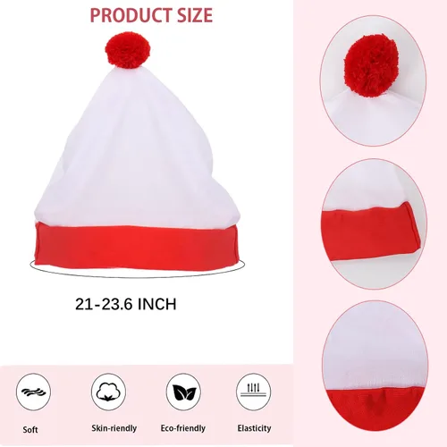 Miniatura 2 de Red White Beanie Hat Costume Accessory Pompom Beanie Cosplay Glasses Inflatable Walking Sticks for Halloween Christmas