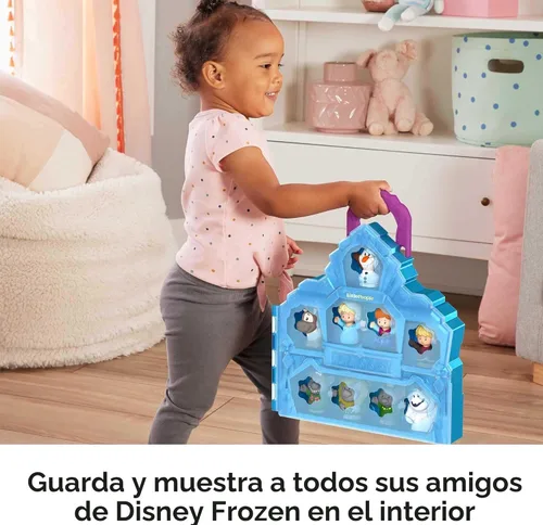 Miniatura 3 de Fisher-Price Little People - Juego de juguetes para niños pequeños Disney Frozen con castillo portátil, estuche de juego con figuras para juego