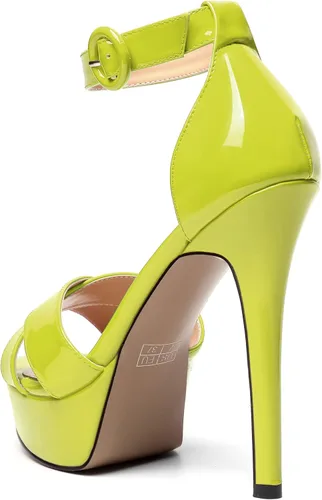 Miniatura 140 de MODENCOCO Sandalias de boda con correa de tobillo sexy para mujer, con plataforma y puntera abierta, tacón de aguja y tacón alto, zapatos de vestir