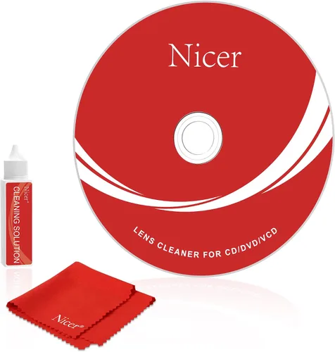Nicer Kit limpiador de reproductor de CD/VCD/DVD, disco de limpieza de lentes láser con sistema de limpieza de doble cepillo, NS-2