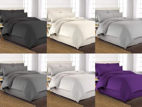 Miniatura 2 de Juego de funda de edredón de 3 piezas con 2 fundas de almohada, 800 hilos, 100% algodón, extra larga, para cama de tamaño individual/individual XL