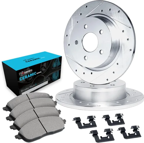 Miniatura 9 de R1 Concepts Kit de freno trasero para Nissan Altima 2002-2024; Nissan Máxima 2004-2008; Nissan Sentra 2007-2019; Nissan Juke 2011-2017 Almohadillas