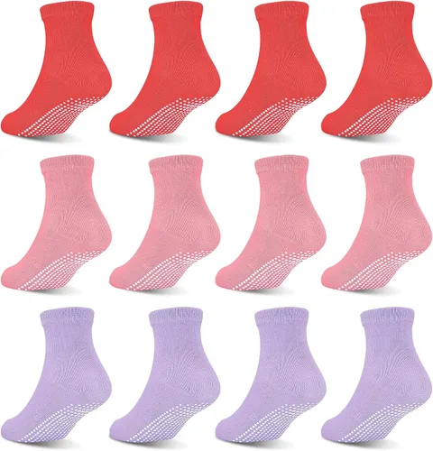 Miniatura 9 de GRPSKCOS 12 pares de calcetines antideslizantes para niñas de 1 a 7 años