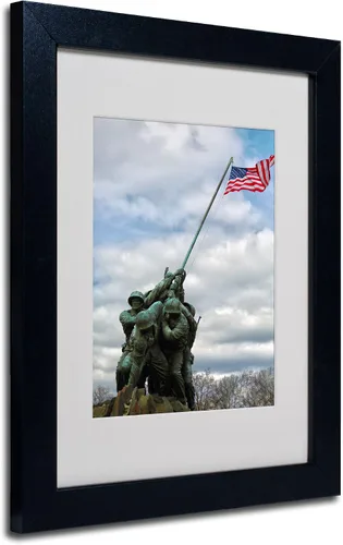 Trademark Fine Art CATeyes - Lienzo decorativo para pared, diseño conmemorativo del Cuerpo de Marines 2, marco negro, 11 x 14 pulgadas