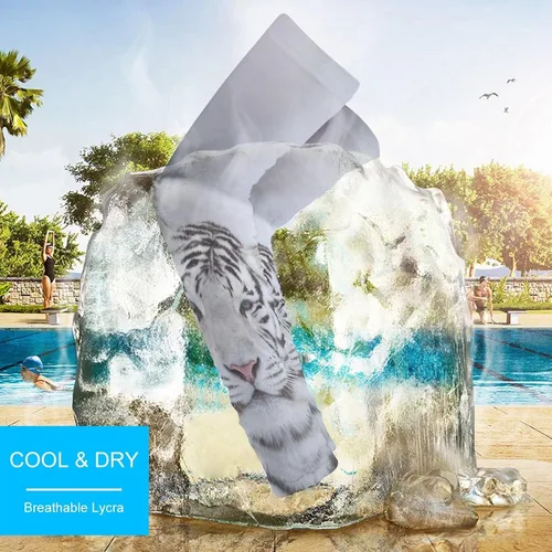 Miniatura 4 de Mangas de compresión de seda de hielo transpirables para hombres y mujeres, mangas de compresión de seda de hielo con protección solar UV