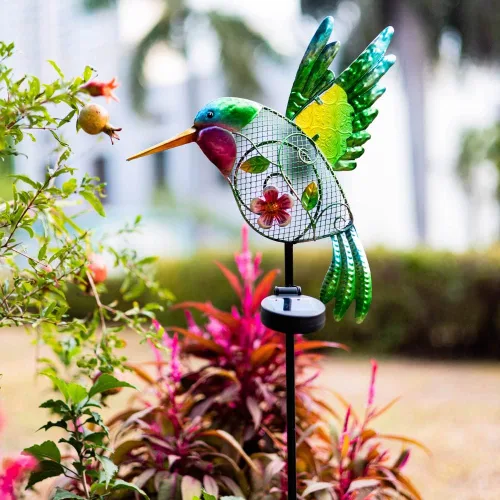 Miniatura 2 de DREAMYSOUL Luces solares de jardín al aire libre, luces solares de colibrí para patio al aire libre, camino, regalos de colibrí para mujeres, mamá