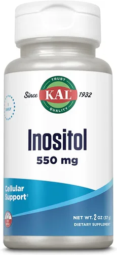 KAL Polvo de inositol 550 mg, salud cerebral, suplemento de apoyo del sistema nervioso y estado de ánimo, apoyo de salud celular, fórmula de