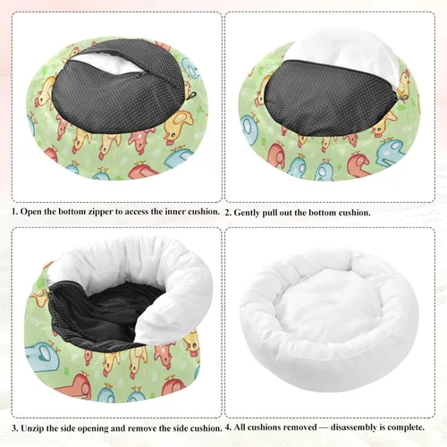 Miniatura 7 de Pet Dog Bed Warm & Cozy Fluffy Cat Cave Bed for Medium Size Pets Supplies S Cute Cartoon Chicken