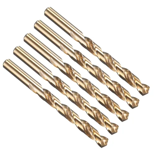 Miniatura 77 de PATIKIL Broca Jobber de 0.039 in, vástago recto M35 cobalto 5% acero de alta velocidad 135° acabado dorado para metal duro de acero inoxidable - 2