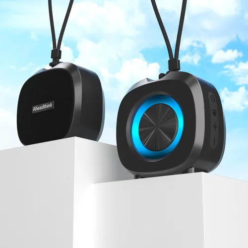 Miniatura 6 de Altavoz Bluetooth, inalámbrico portátil, altavoz impermeable IPX5, Bluetooth 5, luces de color RGB, sonido estéreo fuerte, bajo, emparejamiento TWS