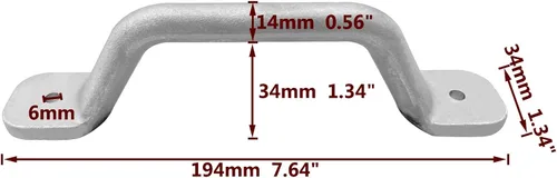 Miniatura 2 de ISURE MARINE 2 Uds. Asas de riel de agarre para tacos de barco, de aluminio, para pesca, pato, Jon, barco, remo