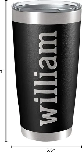 Miniatura 10 de Vasos personalizados, vaso de acero inoxidable de 20 onzas con tapa 13 diseños Tazas personalizadas de doble pared aisladas para café, gimnasio