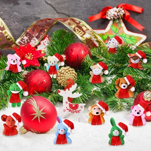 Miniatura 5 de Zhanmai 100 piezas de mini animales de peluche a granel, juguetes de animales pequeños, llaveros para fiestas, huevos de Pascua para niños