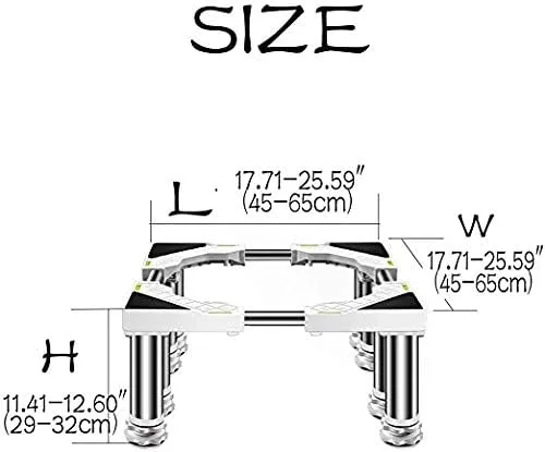 Miniatura 2 de Base de soporte para lavadora para nevera, estante alto, multifuncional, ajustable, soporte para lavadora y secadora, longitud de pedestal