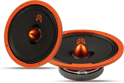 Miniatura 25 de MX80P1 Altavoz de Rango Medio de 8 Pulgadas 480 Vatios 4 Ohmios Tapa Antipolvo Naranja, Altavoces de Audio de Calidad Premium para Puerta