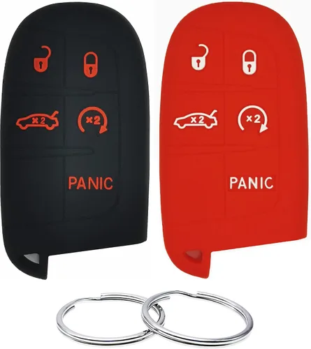REPROTECTING Funda de llavero de goma de silicona Compatible con Chrysler 200 300 2011-2021 Dodge Challenger Charger Dart Durango Journey Fiat 500 L
