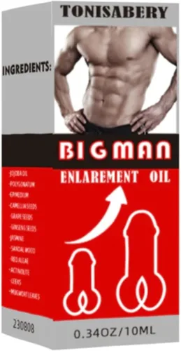 Miniatura 3 de Bigman Enlarge - Aceite de masaje de hierbas para hombre, mezcla botánica natural para piel y comodidad, 0.3 fl oz de ampliación