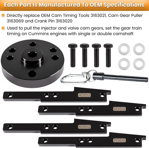 Miniatura 4 de 3163021 Kit de herramientas de sincronización de leva + 3163530 Herramienta de ajuste de freno de motor de 7 mm para motor Cummins ISX QSX X15