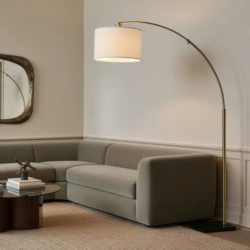 Miniatura 6 de Brightech Logan Lámpara de Pie de Arco, Lámpara de Pie Brillante para Salas de Estar, Oficinas y Dormitorios, Decoración Moderna de Sala de Estar