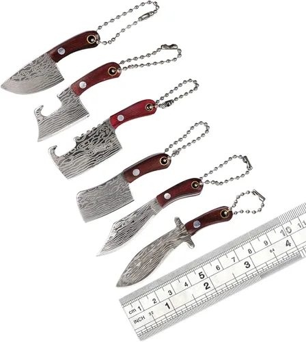 Miniatura 2 de Damasco - Juego de cuchillos pequeños para chef, juego de cuchillos pequeños para abridor de paquetes, cortador, abrebotellas, juego de 6