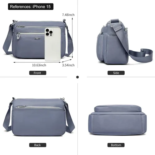 Miniatura 2 de ETidy Bolso de hombro de nailon casual para mujer, impermeable, ligero, bolso cruzado