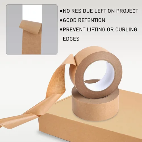 Miniatura 6 de WANBAO 1 Rollo de Cinta de Papel Kraft Marrón 2 Pulgadas x 55 Yardas para Cajas de Embalaje, Sellado de Cajas de Cartón, Uso de Embalaje