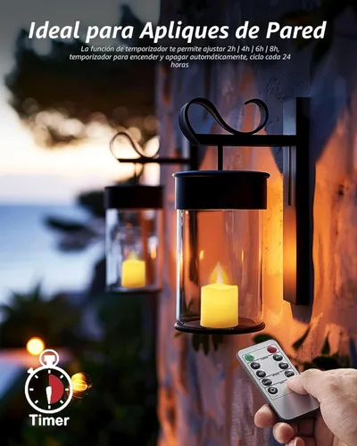 Miniatura 2 de Homemory - Velas con control remoto de más de 400 horas, velas votivas LED con temporizador de 2/4/6/8H, velas de té operadas por batería en blanco