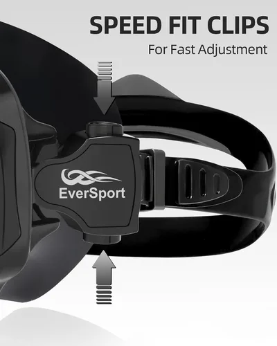 Miniatura 5 de EverSport Gafas de natación para adultos con cubierta para la nariz, máscara de buceo transparente antivaho amplia visión sin borrosidad para Negro