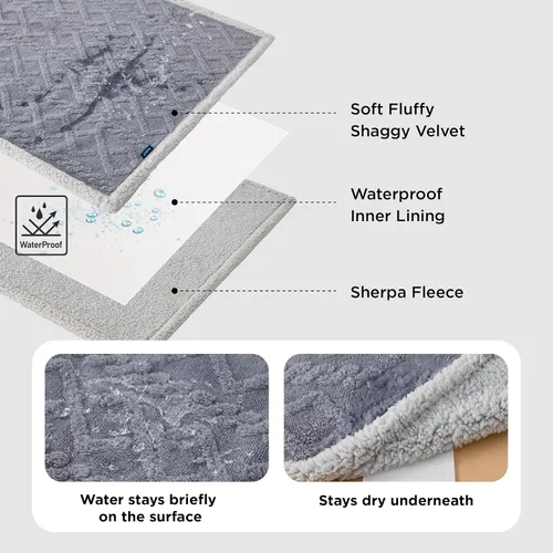 Miniatura 2 de Bedsure - Mantas impermeables para perros grandes - Manta para mascotas para protector de sofá lavable, manta de forro polar de coral jacquard
